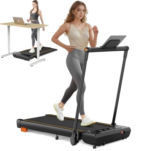 THERUN Laufband Klappbar für Zuhause bis 12km/h, 2 in 1 Walking Pad...