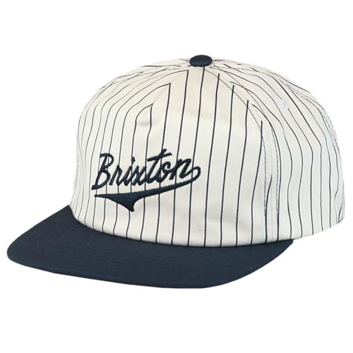 [ブリクストン] キャップ メンズ THE LEAGUE MP SNPK ランド ロゴ 帽子 スナップバック ホワイト ネイビー ストライプ [並行輸入品]
