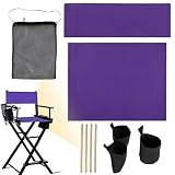KAEGREEL 5 in 1 Chair Accessories Set for Makeup Artist Chair, Purple Director Chair Replacement Cov