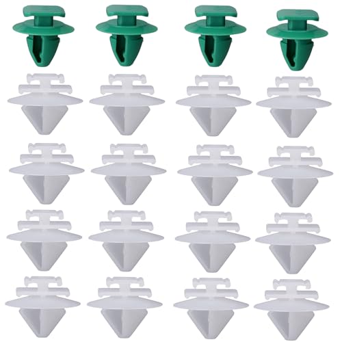 20 PCS Fender Flare Molding Retainer Clips - Replaces 68241251AA, 68102758AA - 16 White + 4 Green for Jeep Renegade 2015-2024