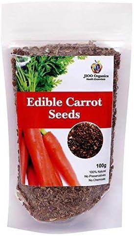 Jioo Organics Edible Carrot Seeds Gajar K Beej Vegetable Seed For Eating Skin Health Immunity Benefits Pack of 1 (100 Gram)