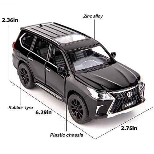 Modelo de auto Lexus LX570 escala 1:32 color negro miniatura 4