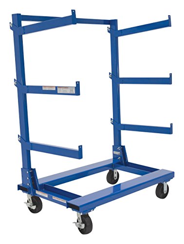 Vestil CANT-3048 Steel Portable Cantilever Cart 30 In. x 48 In. 2000 Lb. Capacity Blue