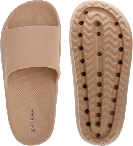 Image of BRONAX Arch Support Slides for Women and Mens | Cushioned Thick Sole Pain Relief Slippers
