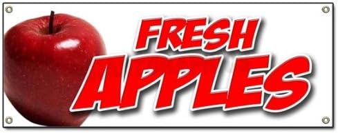 Fresh Apples Banner Sign Apple Fruit Stand cart Signs