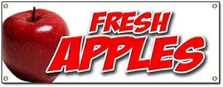 Fresh Apples Banner Sign Apple Fruit Stand cart Signs