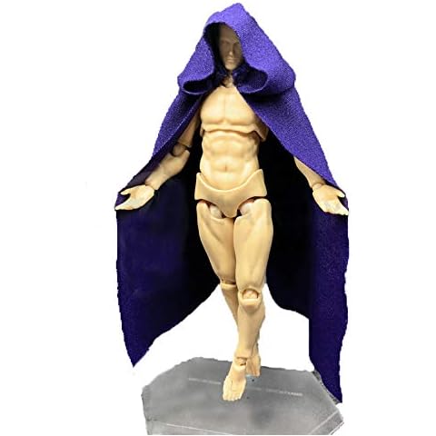 SSbeauty M 1:12 Scale Fabric Cape Cloak with Hat for 6 inch 1/12 Action Figure Clothes (Purple Cloak) Cover