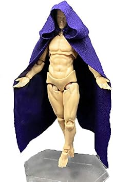 SSbeauty M 112 Scale Fabric Cape Cloak with Hat for 6 inch 1/12 Action Figure Clothes Purple Cloak
