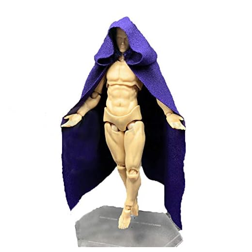 1:12 Scale Fabric Cape Cloak with Hat for 6 inch 1/12 Bandai SHF Figma Action Figure Clothes (Purple Cloak)