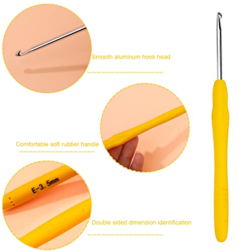 Image of Crochet Hook, 3.5 mm Ergonomic Crochet Hook, Crochet Needles for Arthritic Hands, Knitting Needles with Soft Handle Beginners and Experienced Hobbyists (3.5 mm)
