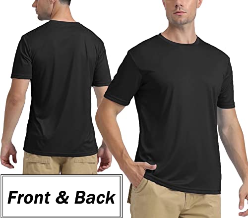 Biylaclesen Spf Short Sleeve Shirts For Men Moisture Wicking Shirts Short Sleeve Uv Protection Clothing Performance Tee Shirts Dry Fit Shirts For Men Black #TOP1
