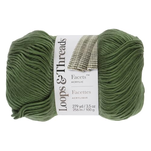 Loops & Threads Facets Yarn – Medium (4) 100% Acrylic, Silky Soft Ombre Yarn with Subtle Sheen for Knitting & Crochet Scarves, Sweaters, Blankets & Crafts, 279 yd / 3.5 oz Skein, 12 Pack (Option 6)