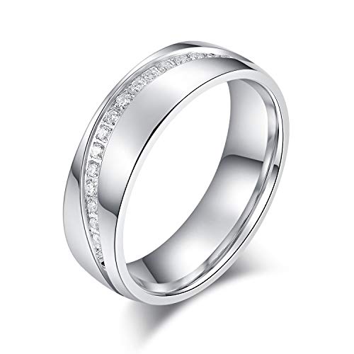 6Mm Comfort Fit Heavy Sterling Silver Curved Set Simulated Diamond Court Shape Wedding Band (5) #TOP28