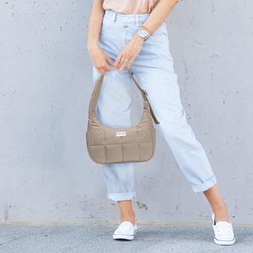 TOPDesign Puffer Shoulder Bag for Women, Ultra Lightweight Hobo Tote Handbag, Mini Clutch Purse with Zipper, Adjustable Strap - Image 4