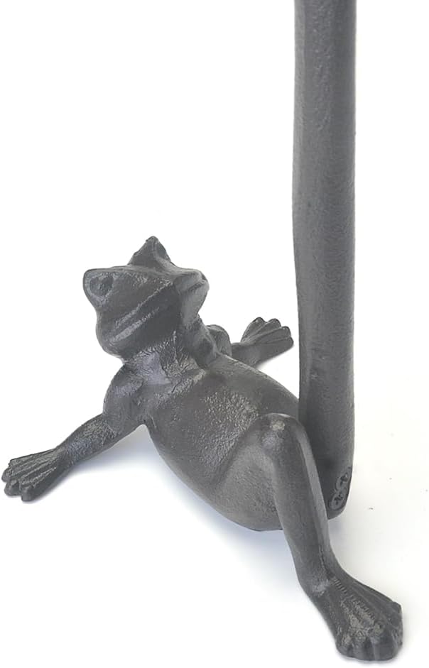 Cast Iron Frog Frog Leg Paper Towel Holder, Stable & Durable, Cute Funny Animal Vintage Metal Roll Tissue Standing Countertop for Kitchen（Black）