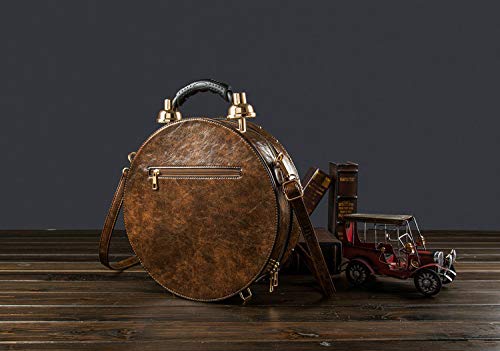 Pu Leather Handbags Fashion Real Clock Shoulder Bag Casual Women Evening Crossbody Bags,Retro Vintage Steampunk Female Messenger Bags for Women Girls (A)2
