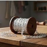 Glitter Sequin Trim Reba RIC Rac Scalloped Edge Braid Sequin Braid Trim for Sewing Craft, Dress, Hat Bag, Costumes（7 Yard, Silver）