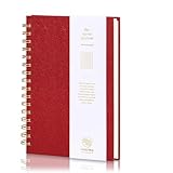 Spiral Journal Notebook with 160 Lined Pages – Hardcover Writing Journal with Gold Twin-Wire Binding, A5 College Ruled Notebooks for Work, School, Travel, Diary, Gift for Women & Men Red