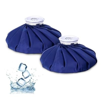 Ice Pack, Ice Bags for Injuries Reusable 2Packs, 11" Ice Bags Hot Water Bag for Hot & Cold Therapy and Pain Relief, No-Leak Elastic Breathable Ice Bag, Size 11", Blue