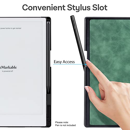 Cobak Case For Remarkable 2 Paper Tablet - Lightweight And Hard Back Shell Protective Book Folio Cover With Built-In Pen Holder - For 10.3" 2020 Released (Emerald) #TOP2