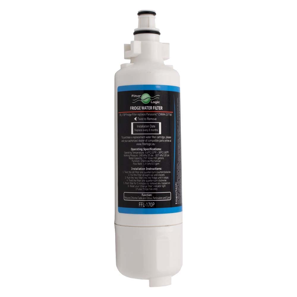 FilterLogic FFL-170P | 3x Wasserfilter für Panasonic mit CNRAH-257760 | Für Panasonic Side-by-Side Kühlschrank Gefrierkombination NR-B53, NR-B54, NR-BS53 mit CNRAH-257760 CNRBH-125950 Filterpatrone