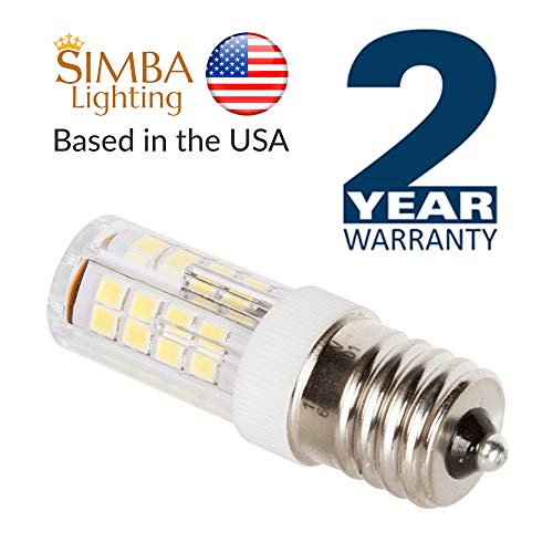 Simba Lighting Led E17 Microwave Appliance Light Bulb (2 Pack) 4W T8 40W Incandescent Replacement For Under Hood, Stove Top, Range, 120V, Intermediate Screw Base, Non-Dimmable, 6000K Daylight #TOP5