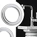 SING F LTD 5pcs Washbasin Tap Base Ring with Seal ABS Faucet Cover for Washbasin Taps OD 51.7mm ID 39.2mm Height 7.6mm, Chrome-Plated