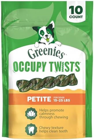 Greenies Occupy Twists Petite Breed Dog Treats, Chicken Flavor, 10 Count