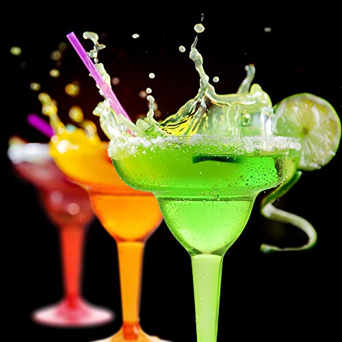 36 Pack Plastic Margarita Glasses Cups 12 oz, Disposable Cinco De Mayo Cup, Fiesta Taco Party Supplies, Neon Cocktail Cups - Mexican Theme for Carnivals Festivals, Dia De Muertos - Thumbnail 6