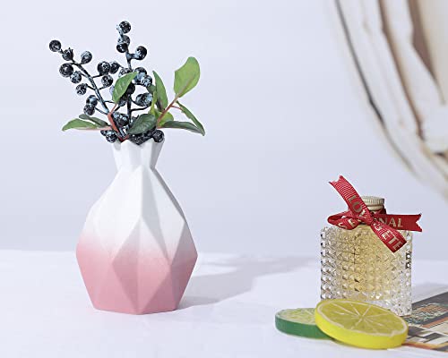 Jgsxbvr Ceramic Vase, Matte White Gradient Pink Vase, Unique Style Modern Table Stand Home Decor For Home, Living Room, Bedroom, Office And Gift Giving #TOP7