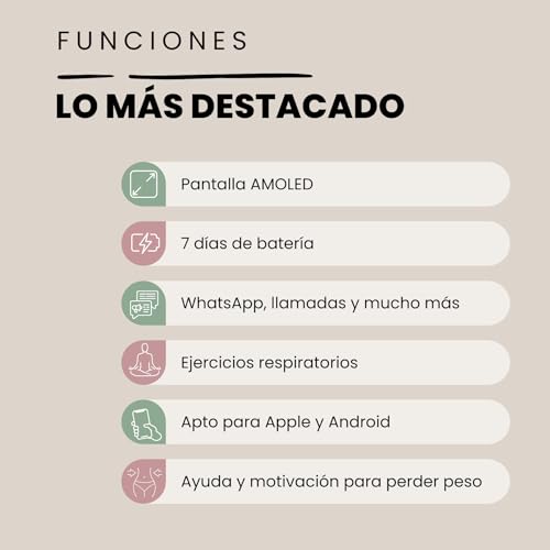 Reloj inteligente para mujer XCOAST Siona 2 con batería de 7 días y presión arterial 2