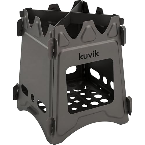 Kuvik Titanium Wood Stove - Ultralight and Compact Stove for Backpacking, Camping, and Survival