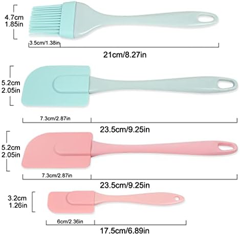 TLXX Silicone Spatulas, Set of 4 Cake Cream Mixing Spatula Heat-Resistant Integrated Multifunctional Kitchen Tool for Baking Cooking (Colorful)