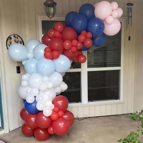 Red White and Blue Balloons 60pcs, 4th of July Patriotic Balloons Red Dark Light Blue White Balloon for Birthday Independence Fourth of July Memorial Veterans Day Baseball Nautical Party Decorations by Togvu - Used condition - Image 8