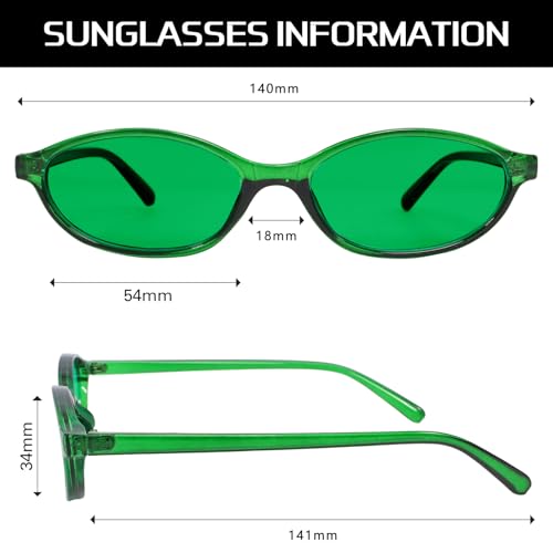 Image of GUVIVI Retro Oval Sunglasses for Women Chic Cat Eye 90s Sunnies Lightweight Narrow Shades Trendy UV protection Sun Glasses