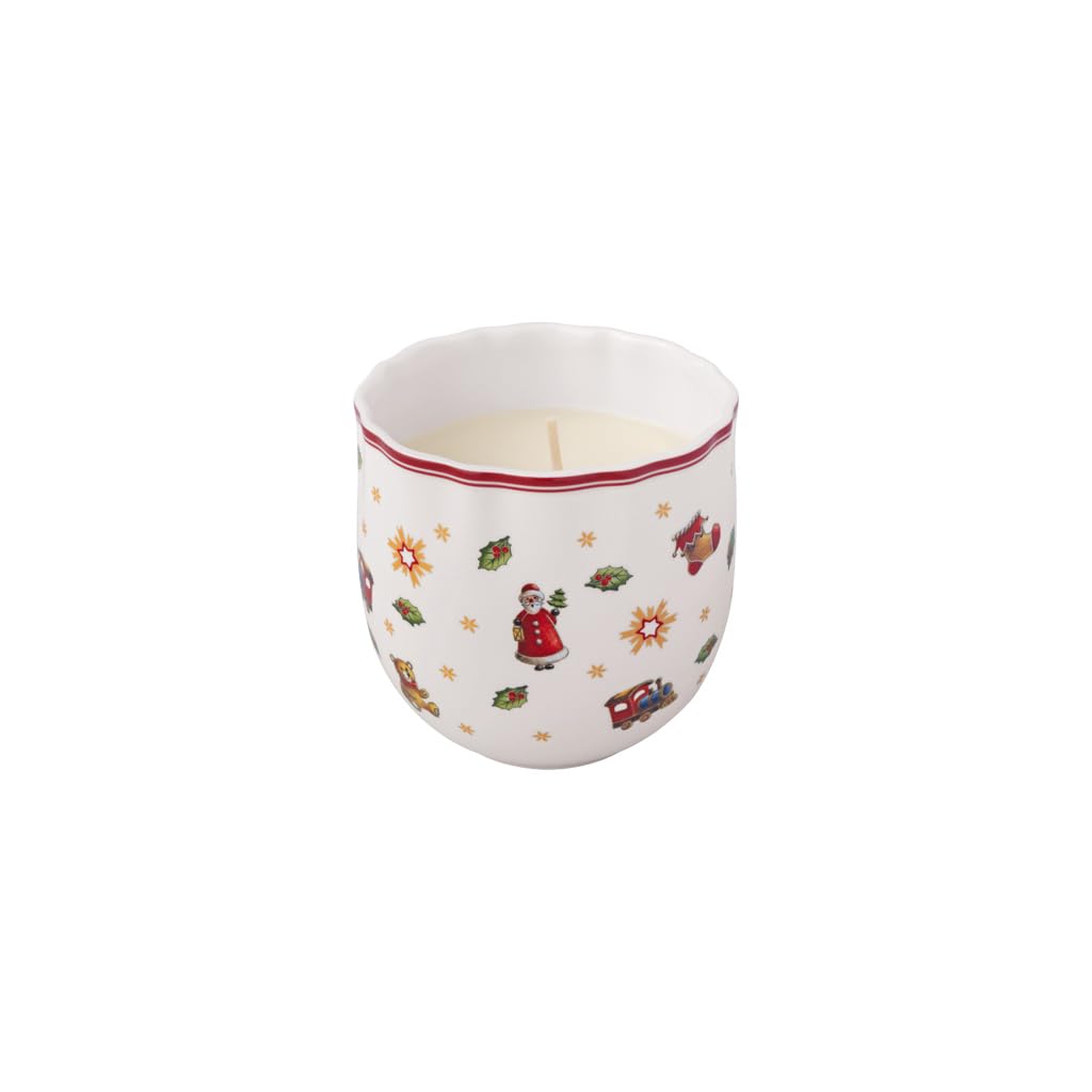 Villeroy & Boch - Toy's Delight Scented Candle Cinnamon Cake 9 cm Multicoloured, Christmas, Christmas Candle in Mug with Scent, Decoration, Premium Porcelain, Wax