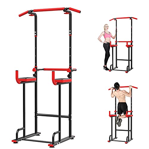 Estación de inmersión ajustable con respaldo para entrenamiento de gimnasio en casa, barra de dominadas multifunción resistente, equipo de entrenamiento de fuerza, capacidad de 330 libras