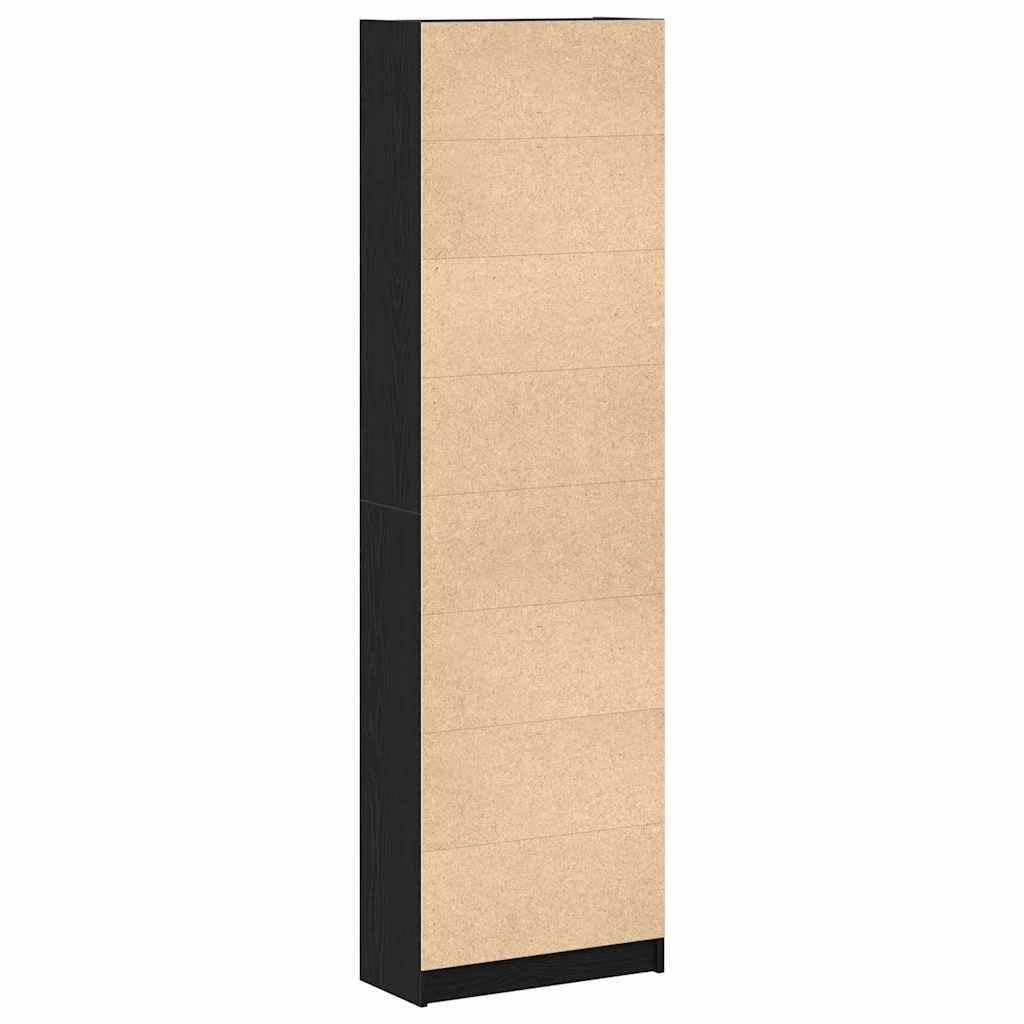 vidaXL Armoire Chêne Noir 55 x 25 x 189 cm Bois d'ingénierie, Armoire Moderne rectangulaire, Portes battantes, Espace de Rangement stylé, Bois agencé, unité Bien organisée