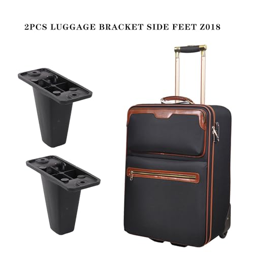 RDEXP 2 Pieces Luggage Bracket Side Feet Replacement Plastic Stud Feet w/Gaskets Nuts3