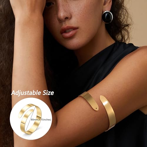 13 Pcs Gold Arm Cuff for Women Arm Bracelet Upper Arm Cuff Bangles Adjustable Bracelets Silver Coil Armlet Minimalist Bracelet Armband Jewelry Set Gifts3