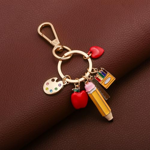 Image of Fruit Bag Charm Keychain - Gold Key Chain, Cute Purse Handbags Accessories - Beautiful Gift for Women