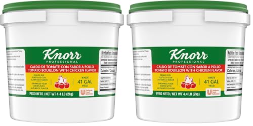 Image of Knorr Professional Caldo de Tomate, Tomato Bouillon with Chicken Flavor Granulated Base, Bouillon as a Base, Marinade, Flavor Enhancer, Shelf Stable Convenience, 0g Trans Fat, 4.4 lbs, Pack of 8