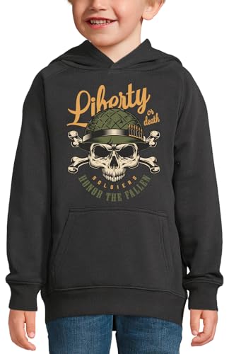 Sweat à capuche crâne militaire enfant pour l'école et les loisirs