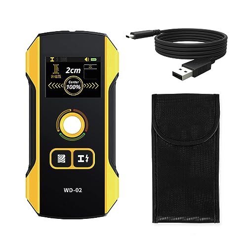 Treedix Rilevatore da parete per rilevatori di viti e tubi, sensore elettronico con tracciatore di profondità, schermo TFT a colori HD, cambio di unità e lingua, allarme sonoro, rilevamento di cavi
