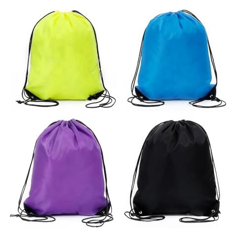 VEGCOO 4 Pcs Drawstring Bags for Sports Cover