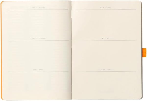 RHODIA 117800C - Carnet Souple Goalbook Lie de Vin - A5 14,8 x 21 cm - Pointillés Dot - 240 pages - Papier Clairefontaine Ivoire 90 g/m² - 2 Rubans, Fermeture Élastique - Simili Cuir - 2