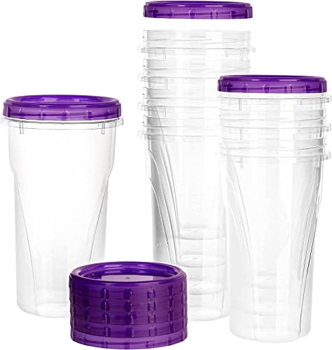 48 Oz Clear Twist Top Storage Deli Containers With Leak Proof Lids Purple - Bpa Free Snack Containers Airtight Reusable Plastic Food Storage Canisters With Twist Seal Caps, Food Storage, Meal Prep, Freezer, Kitchen Organizer, Stackable, Reusable (4) #TOP12