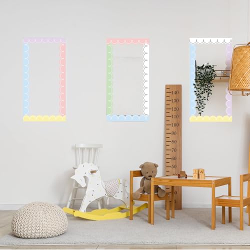 Image of Fuutreo 6 Roll 197 ft Pastel Squiggles Bulletin Board Borders Squiggles Classroom Decoration Scalloped Border Trim Decor for Back to School Chalkboard Office Wall