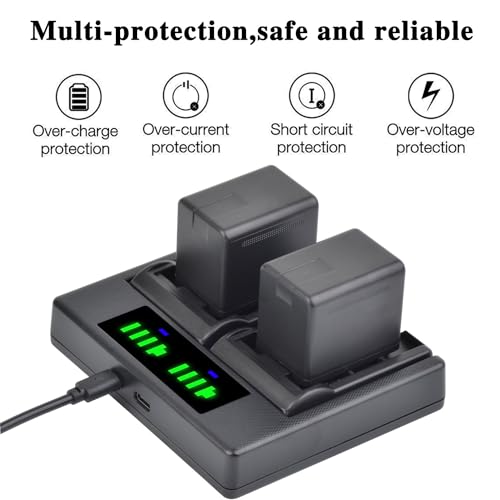 Batmax 2Packs VW-VBT380 VW-VBT190 Battery (3900mAh) + Dual USB Charger for Panasonic HC-V210, HC-V250, HC-V380, HC-V510, HC-V520, HC-V550, HC-V710, HC-V720, HC-V750, HC-V770, HC-VX870 Cameras by Batmax - Used condition - Image 5