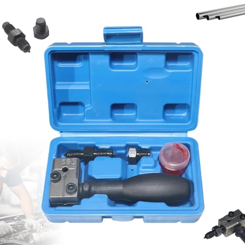 Universal Car Brake Line Flaring Tool Kit,Handheld Flaring Tool Kit - Manual Tubing Flaring Tool Set, 3/16 Inch Universal Single Double Automotive Brake Line Tool Kit for Copper Pipe Flaring (1pcs)